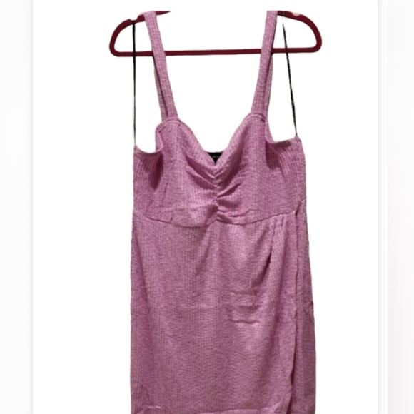 FOREVER 21 3X Plus Knee Length Dress Wisteria Lavender/Pink NWT Sweetheart Neck - Picture 11 of 14